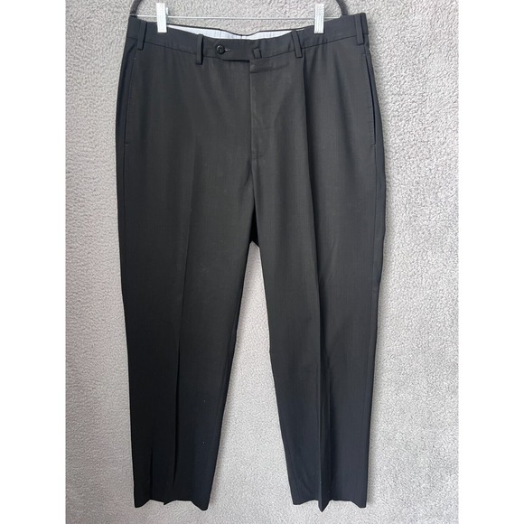 Incotex Other - Incotex Dress Pants Mens 36x31 Black Straight Leg Super 120s Wool Flat Front‎